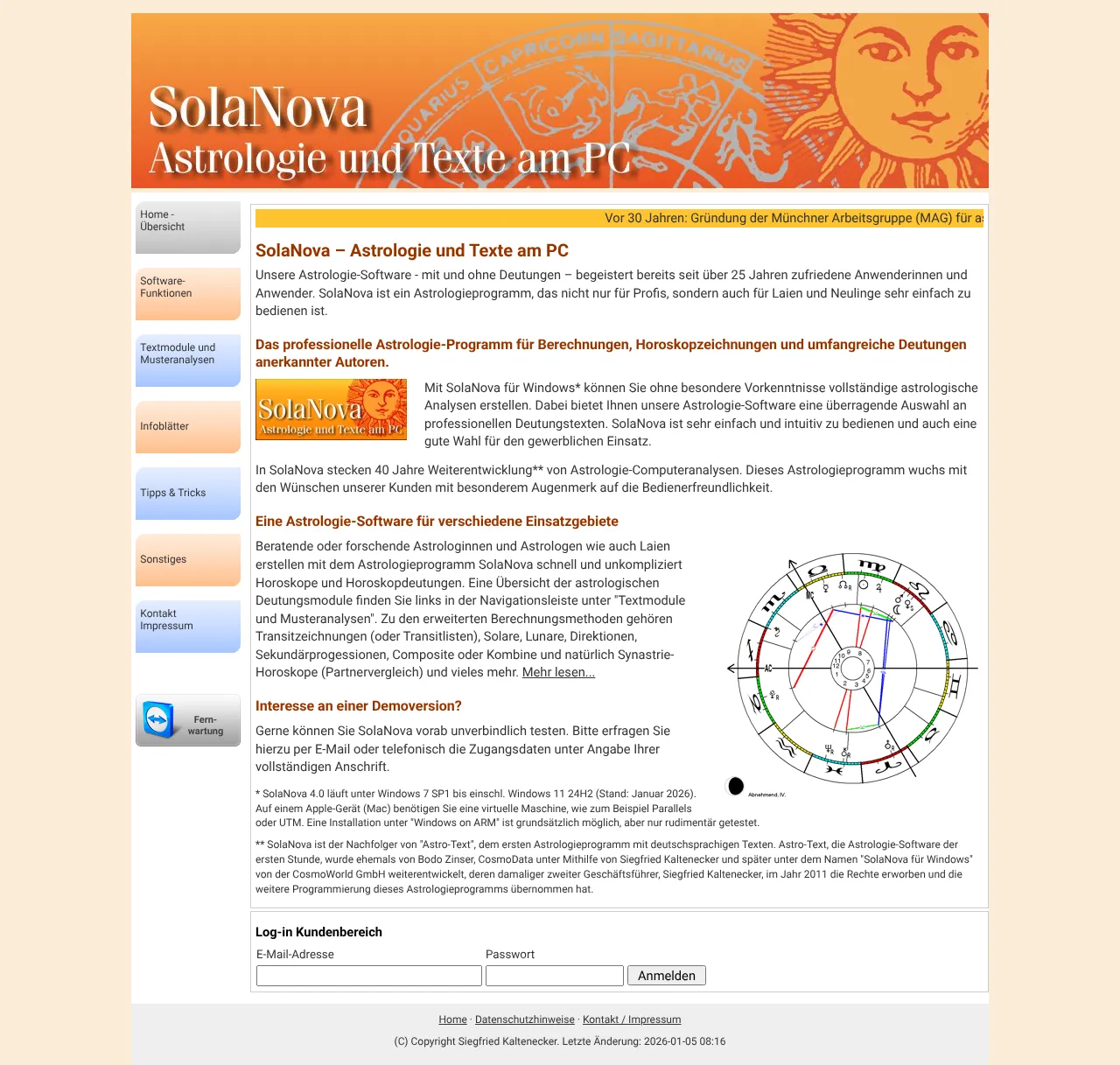 Vollständiger Screenshot von SolaNova