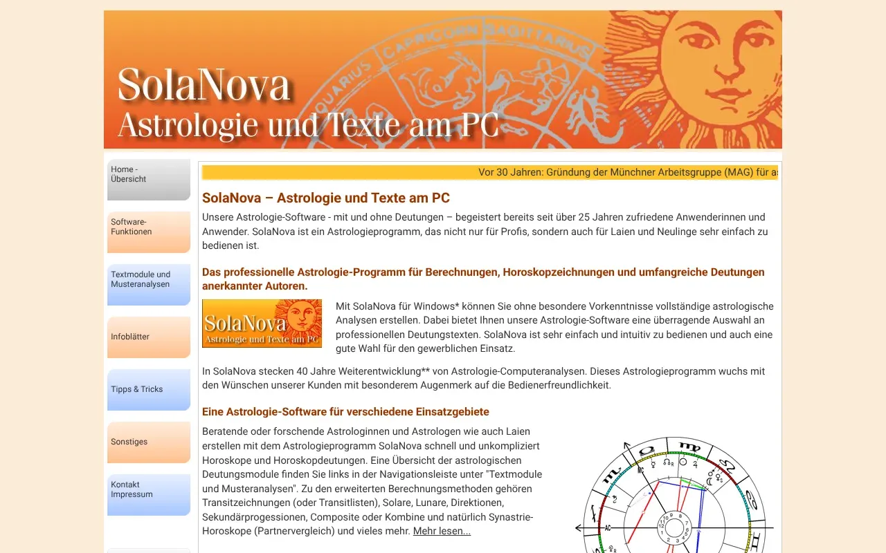 Screenshot von SolaNova