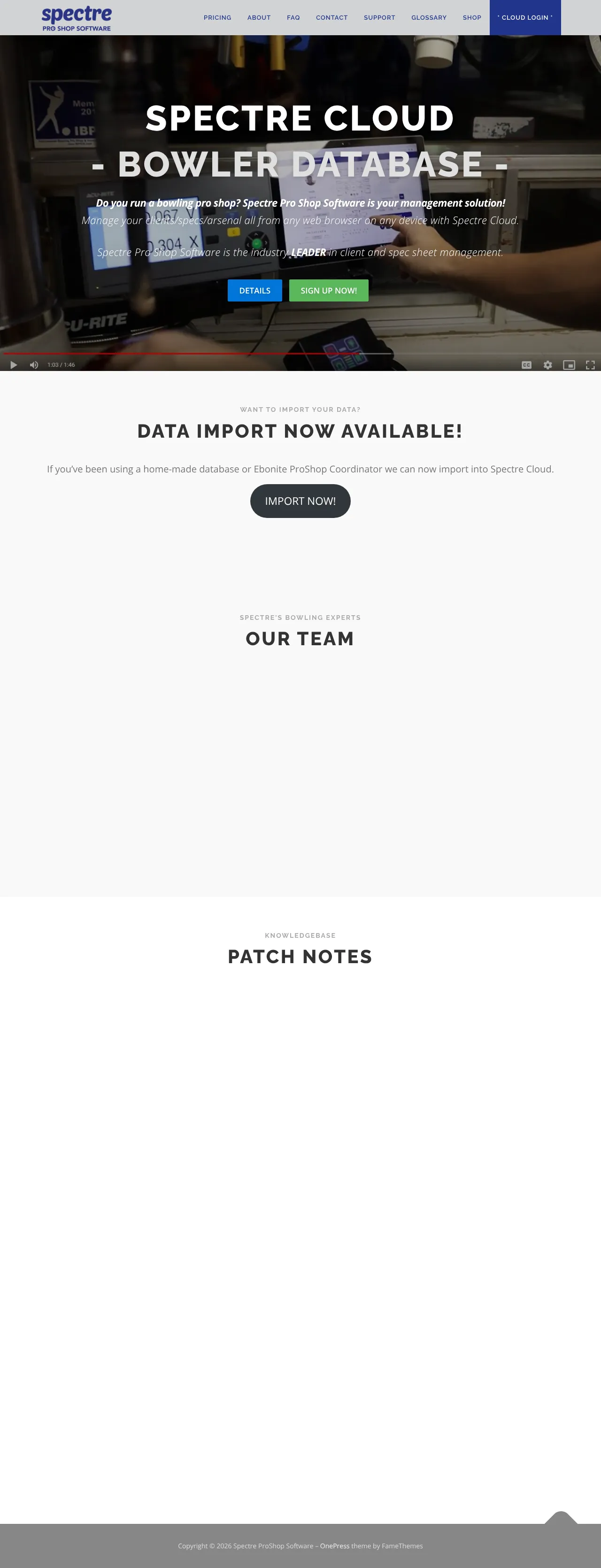 Spectre ProShop Software