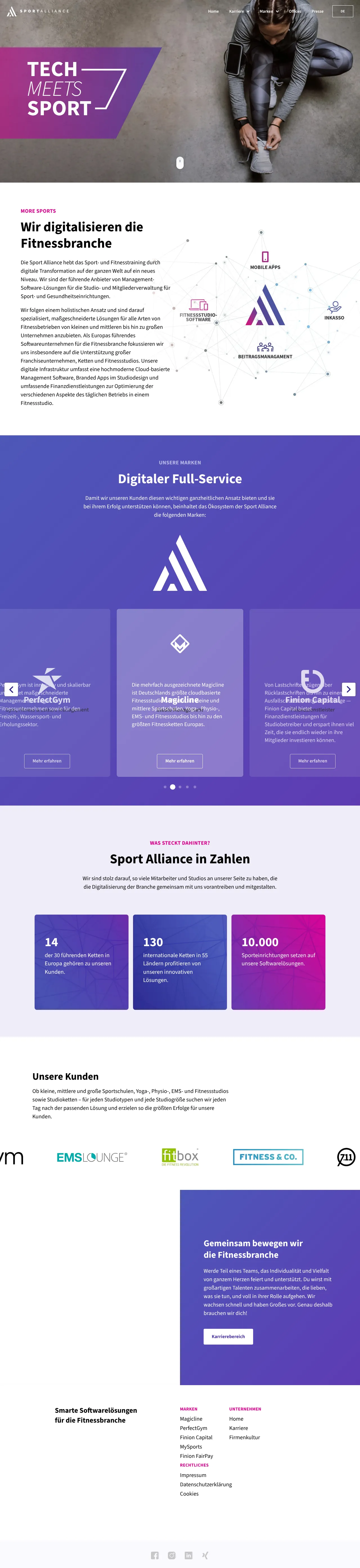 Vollständiger Screenshot von SPORT ALLIANCE