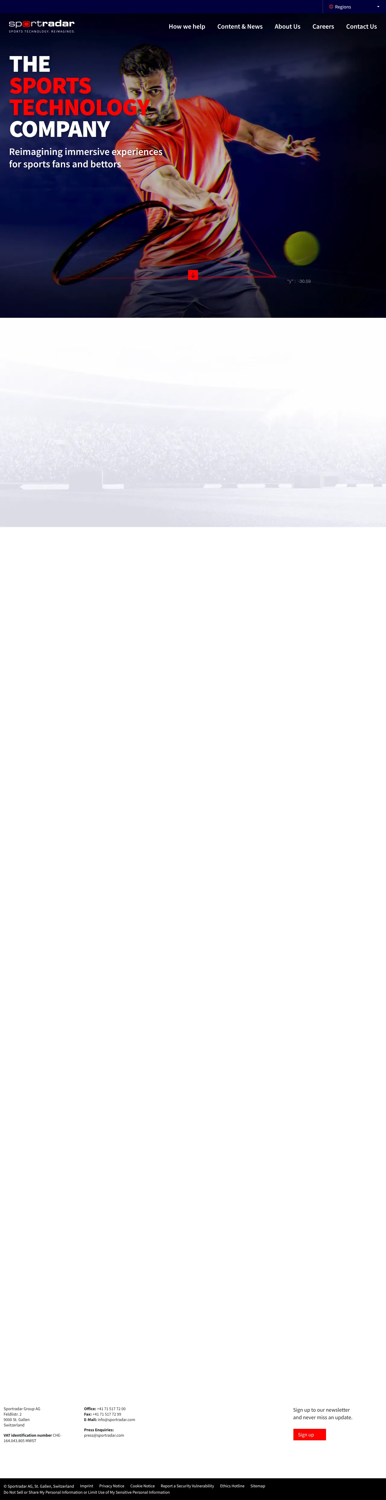 Vollständiger Screenshot von Sportradar