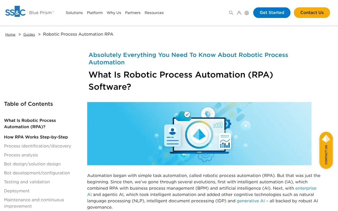 Screenshot von SS&C Blue Prism