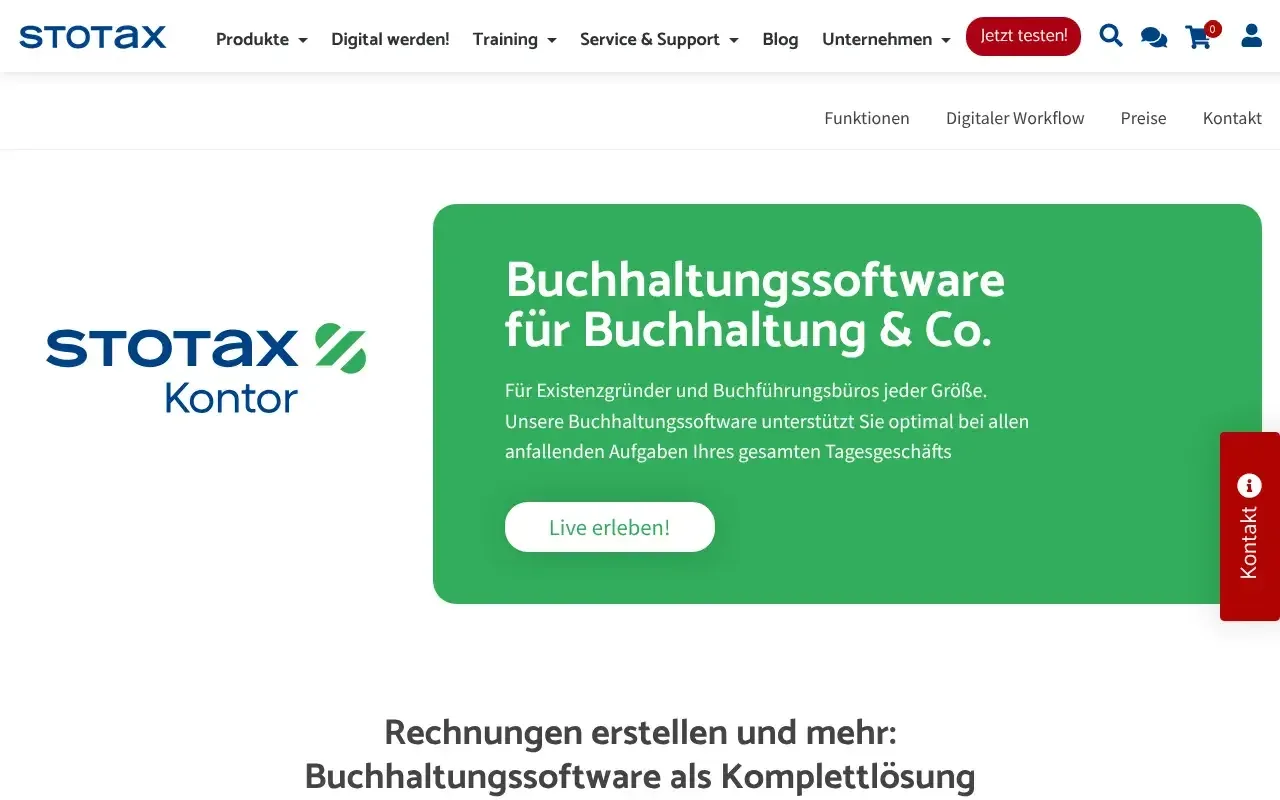 Screenshot von Stotax Kontor