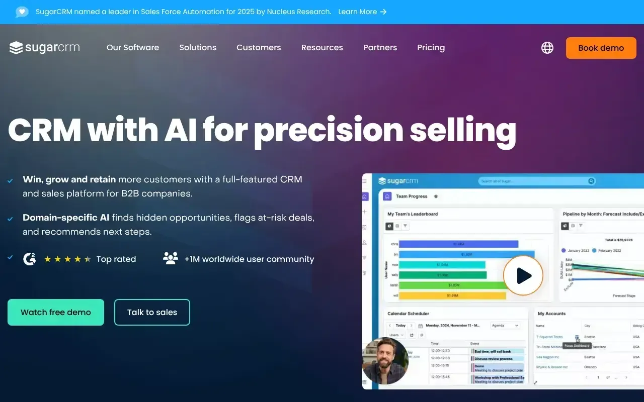 Screenshot von SugarCRM