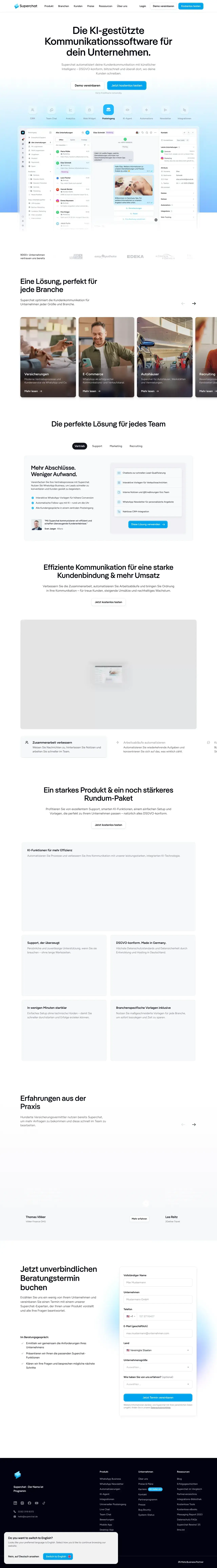 Vollständiger Screenshot von Superchat