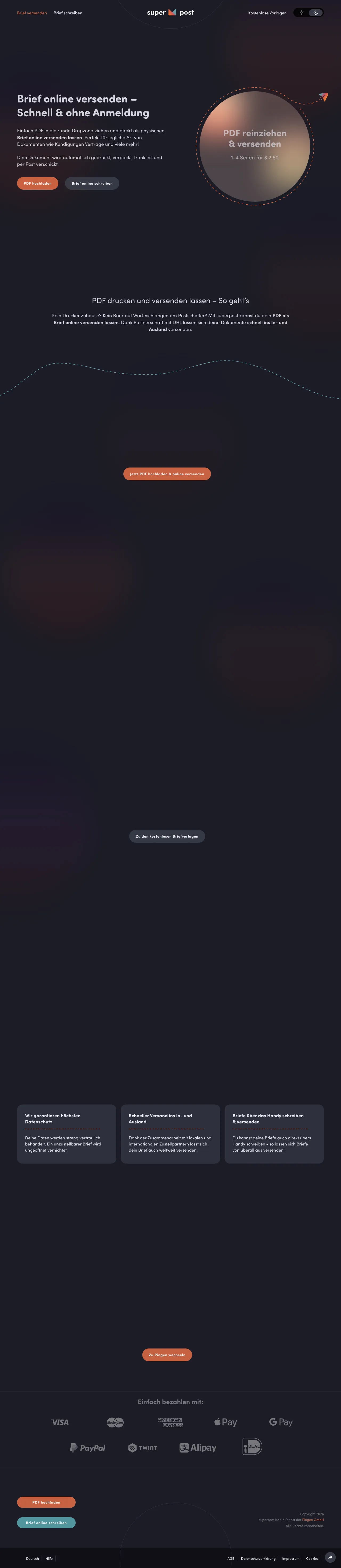 Vollständiger Screenshot von superpost