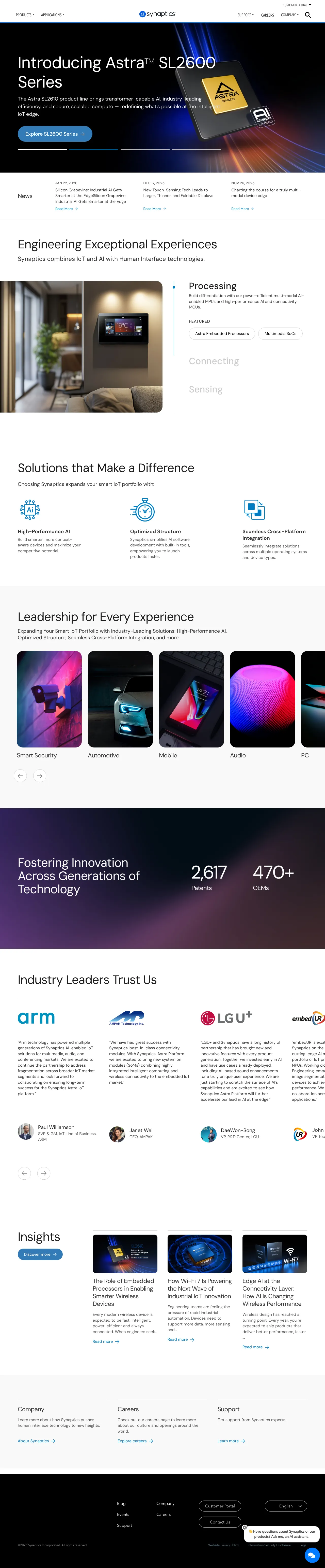 Vollständiger Screenshot von Synaptics
