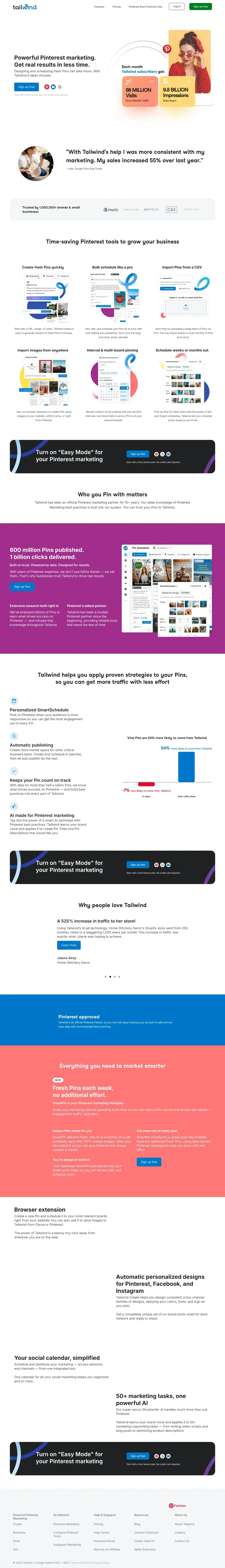 Vollständiger Screenshot von Tailwind