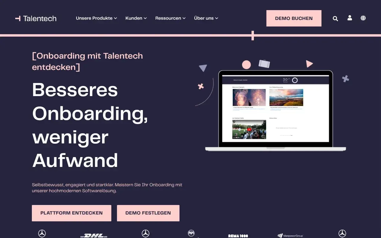 Screenshot von Talentech Onboarding