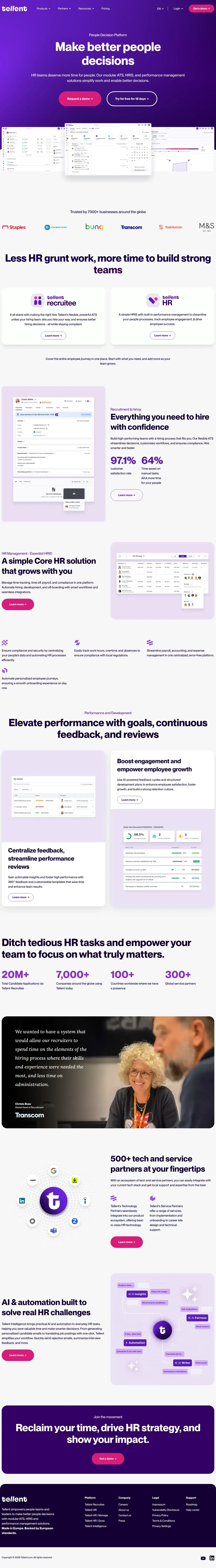 Vollständiger Screenshot von Tellent