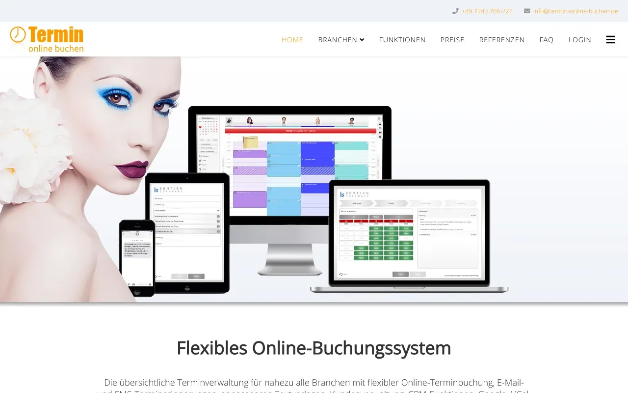 Screenshot von Termin online buchen