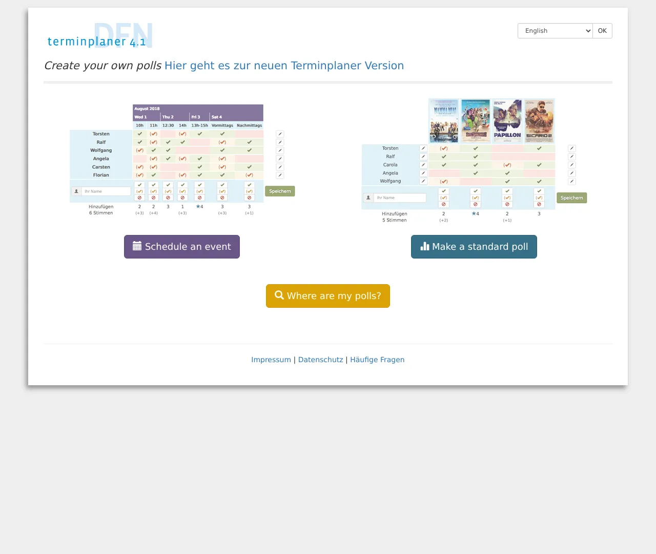 Vollständiger Screenshot von Terminplaner 4