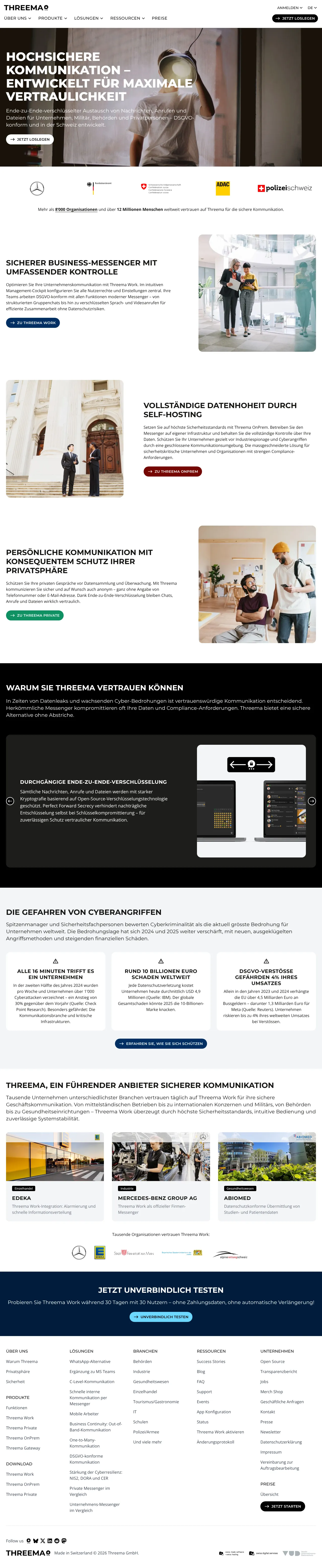 Vollständiger Screenshot von Threema
