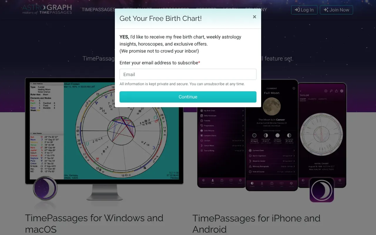 Screenshot von TimePassages