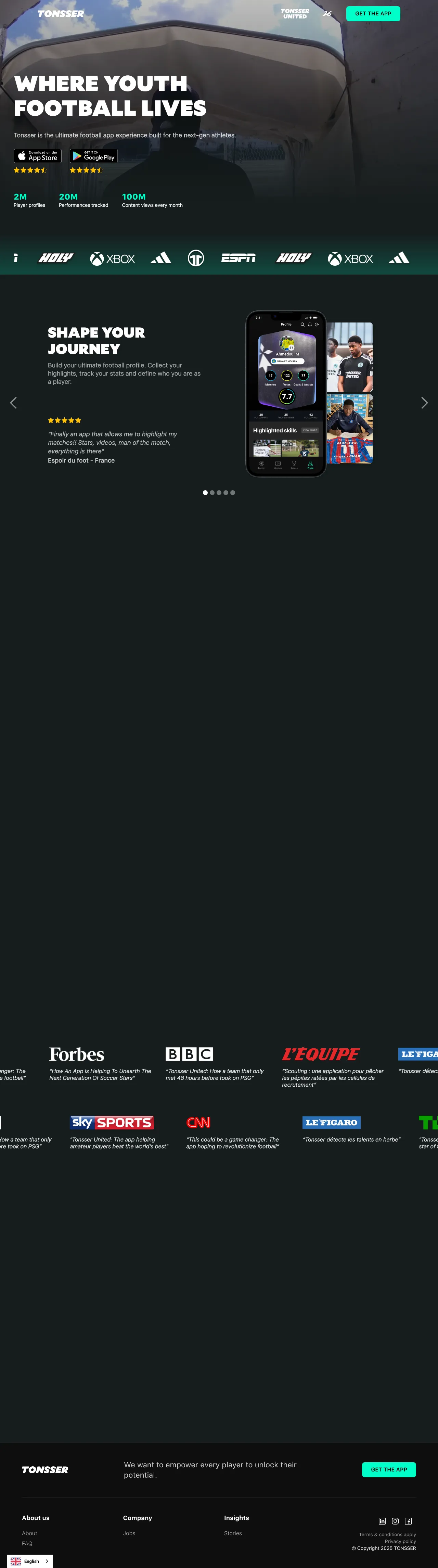 Vollständiger Screenshot von Tonsser