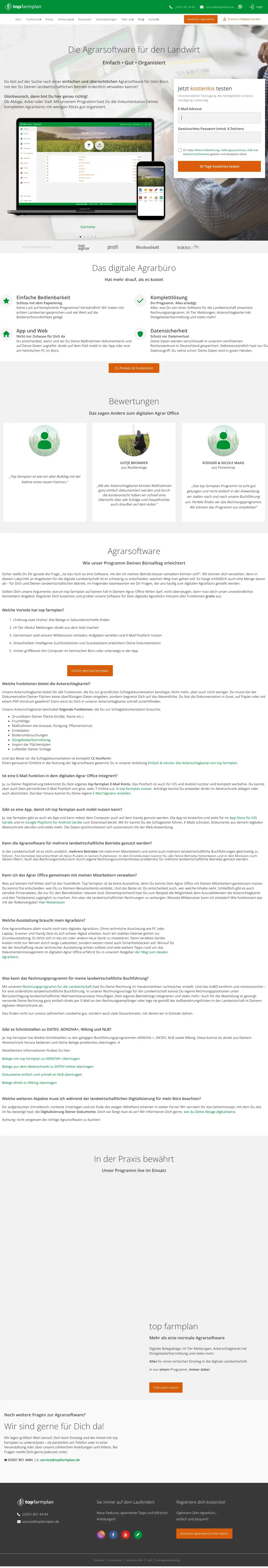 Vollständiger Screenshot von top farmplan