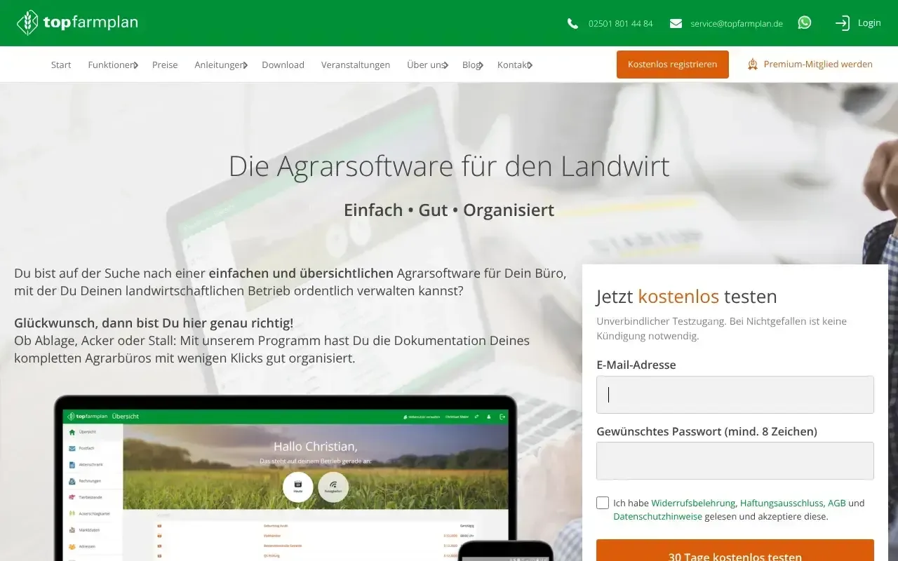 Screenshot von top farmplan