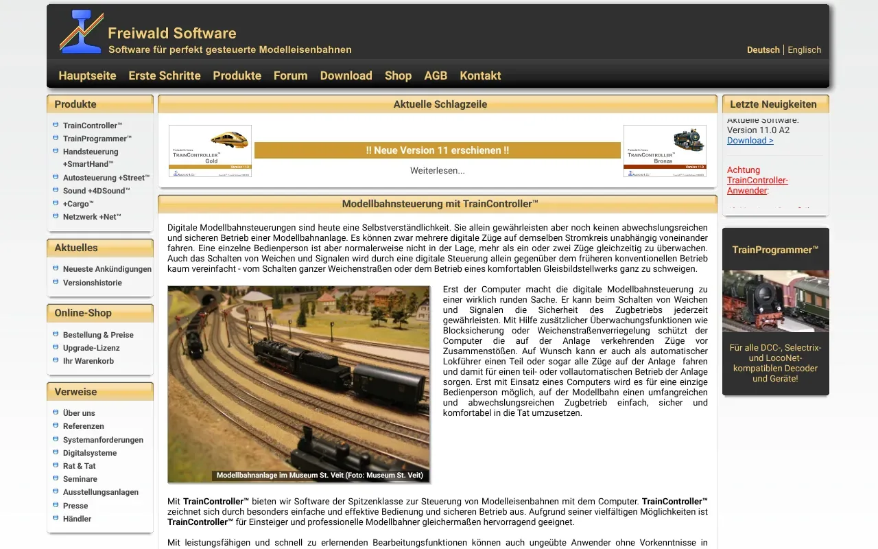 Screenshot von TrainController