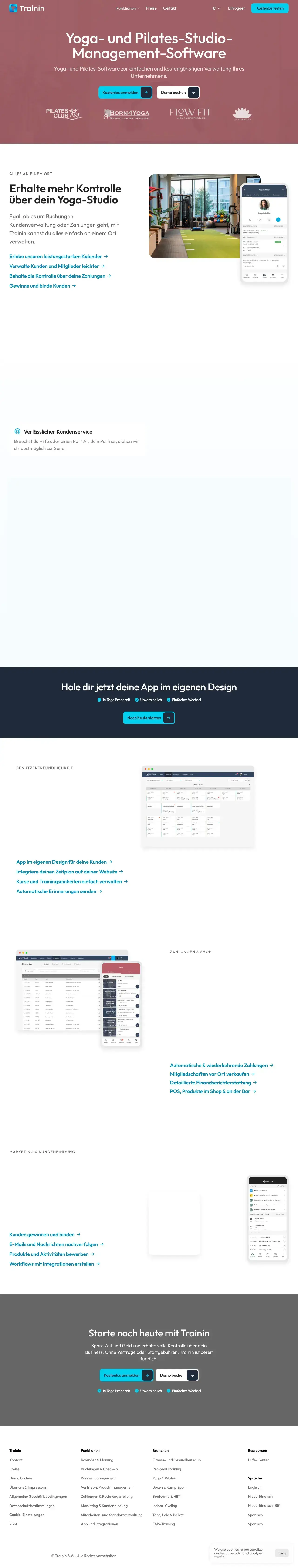 Vollständiger Screenshot von Trainin