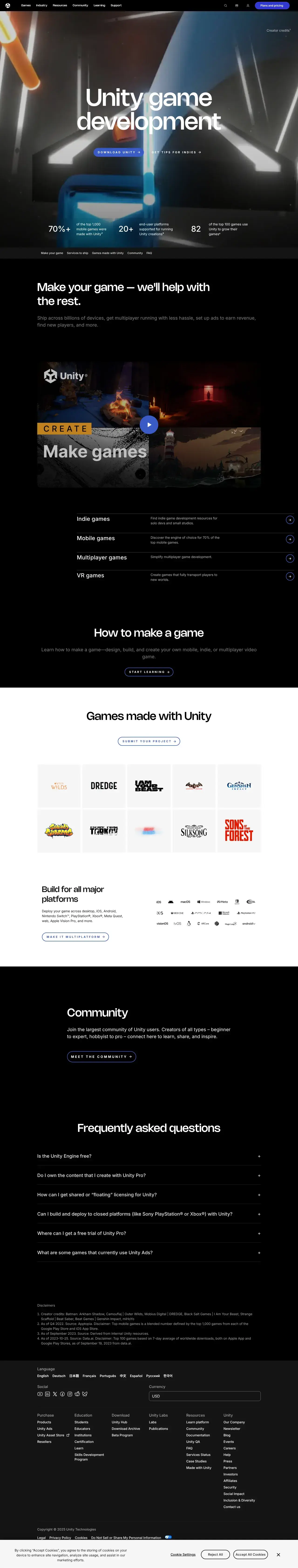 Vollständiger Screenshot von Unity