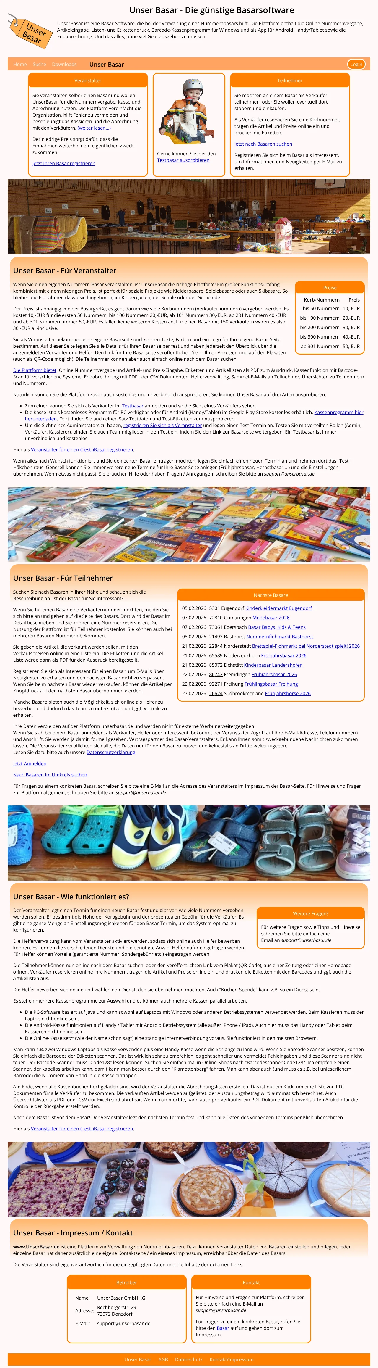 Vollständiger Screenshot von Unser Basar