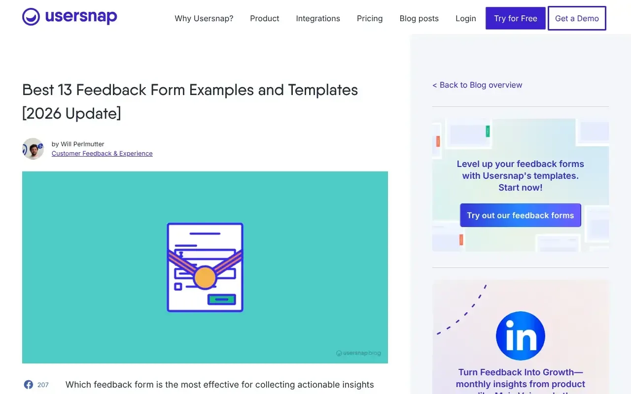 Screenshot von Usersnap