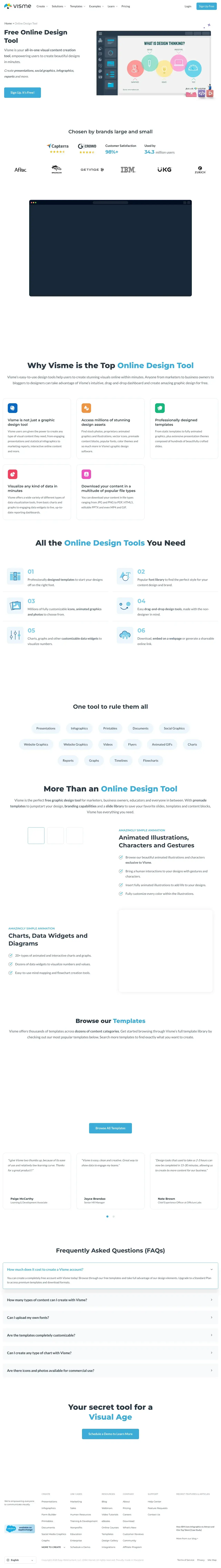 Vollständiger Screenshot von Visme