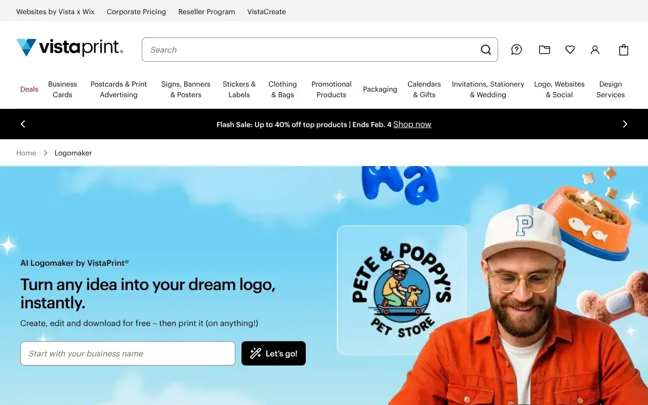 VistaPrint AI Logomaker