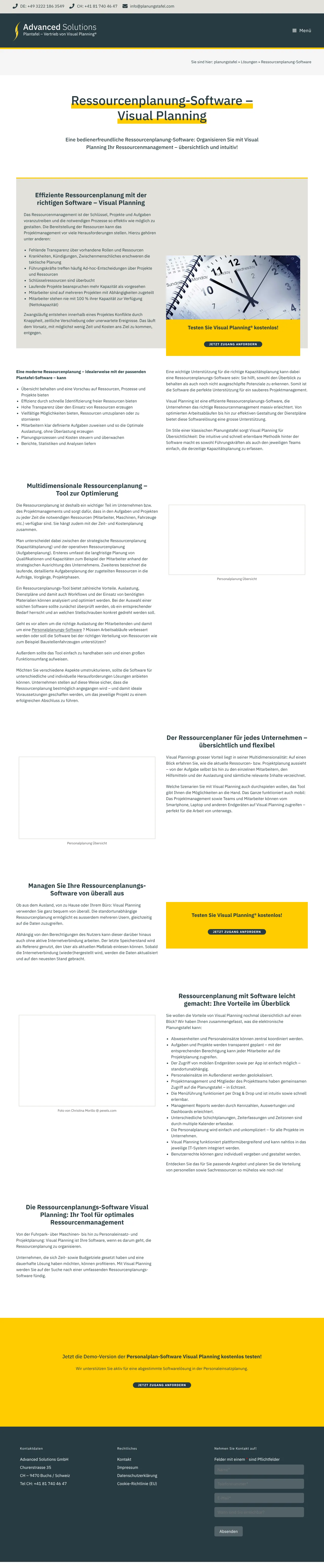 Vollständiger Screenshot von Visual Planning