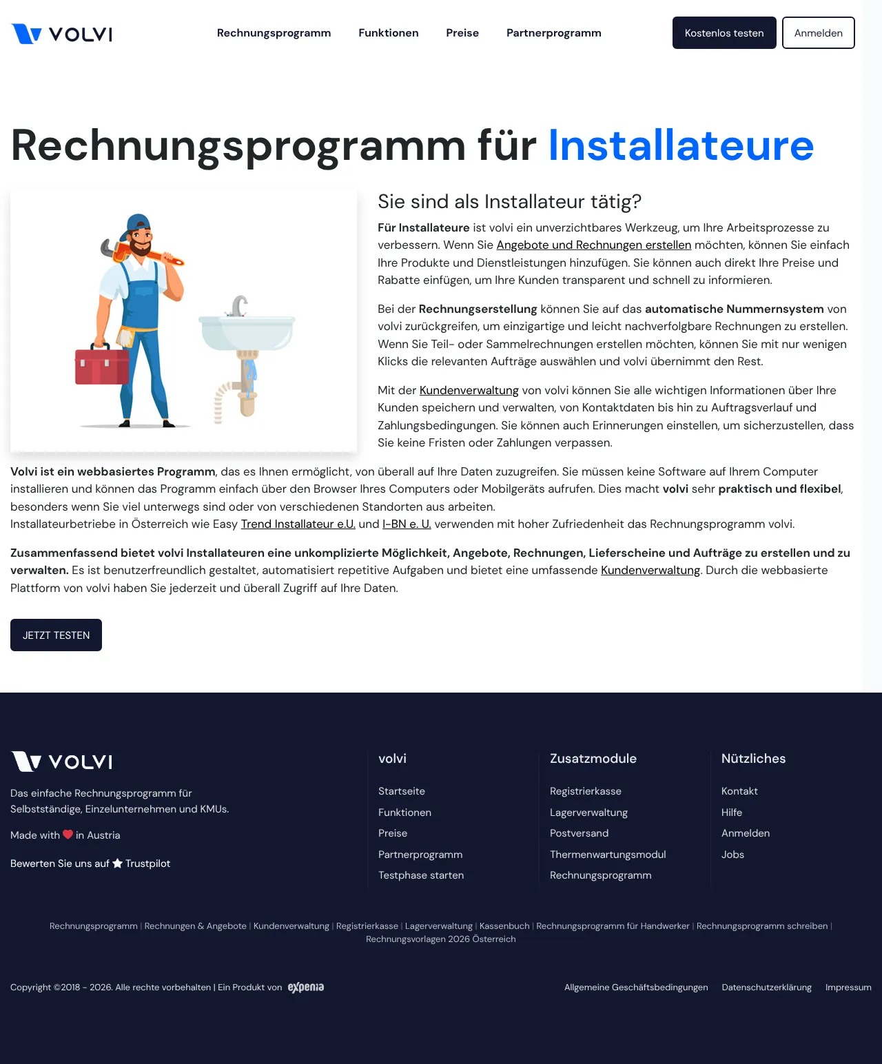 Vollständiger Screenshot von volvi