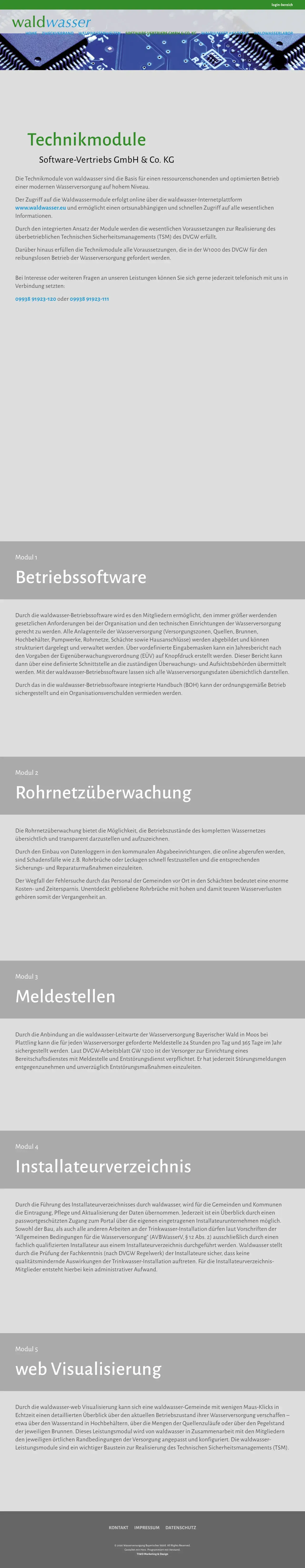 Vollständiger Screenshot von Waldwasser Technikmodule