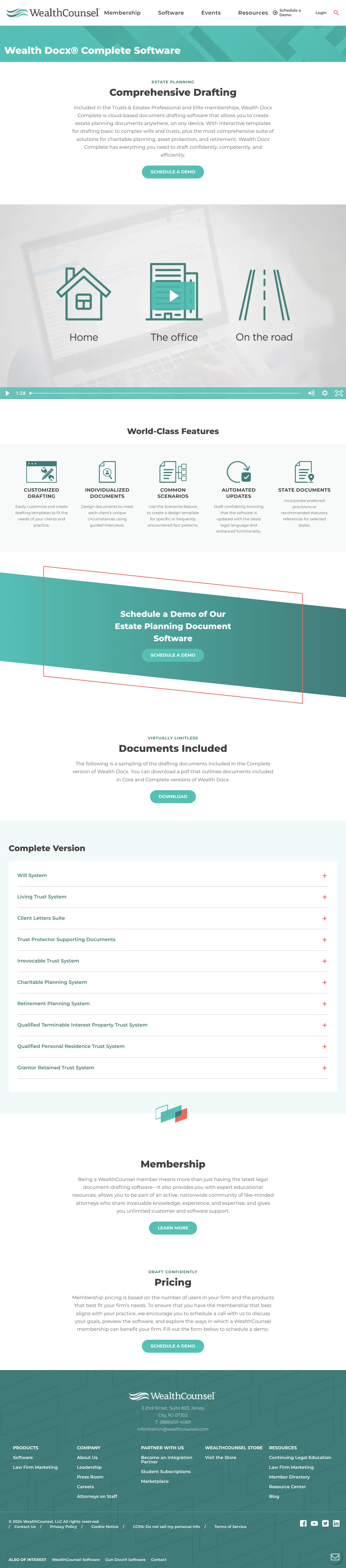 Vollständiger Screenshot von Wealth Docx Complete