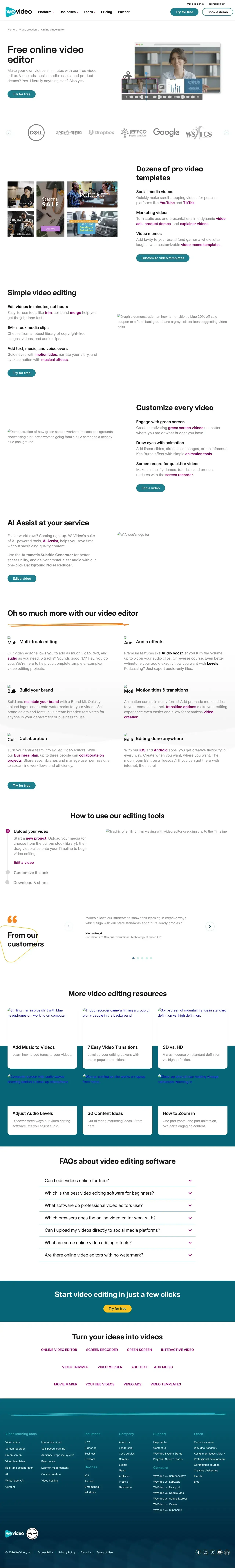 Vollständiger Screenshot von WeVideo