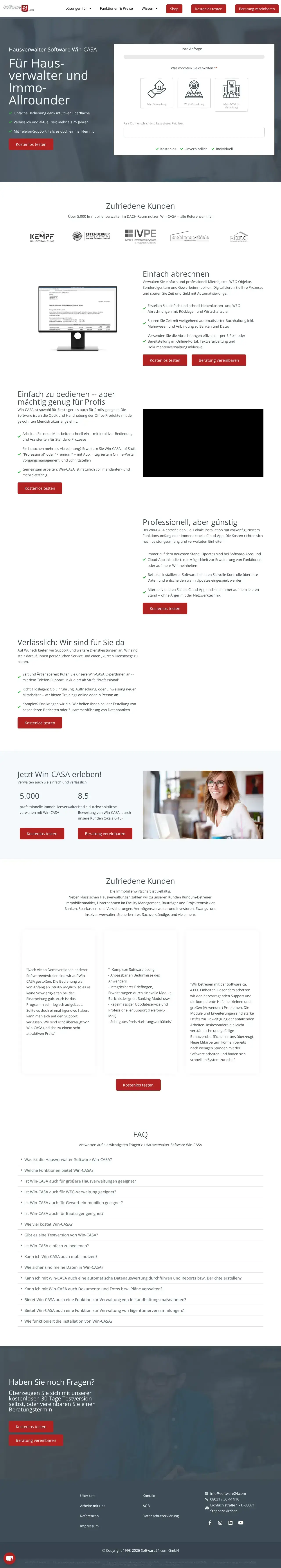 Vollständiger Screenshot von Win-CASA