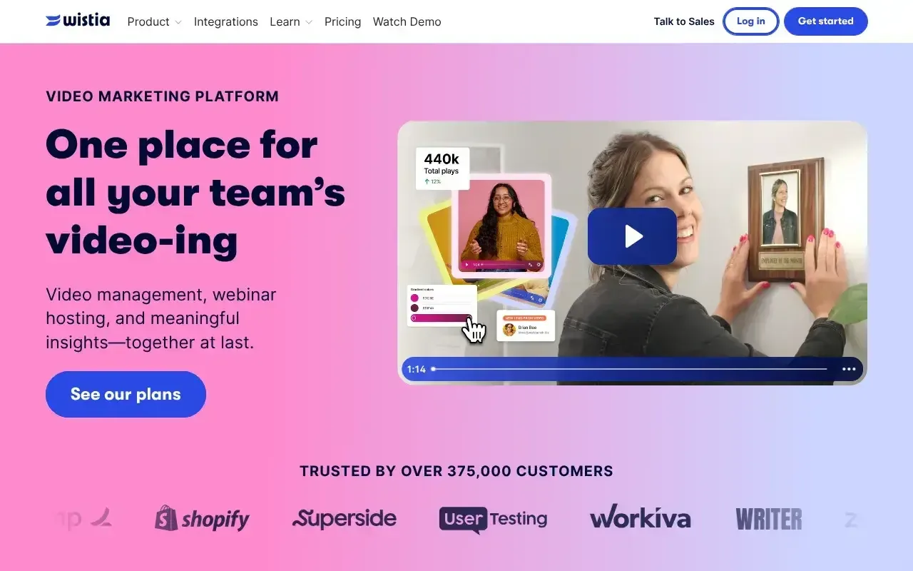 Screenshot von Wistia