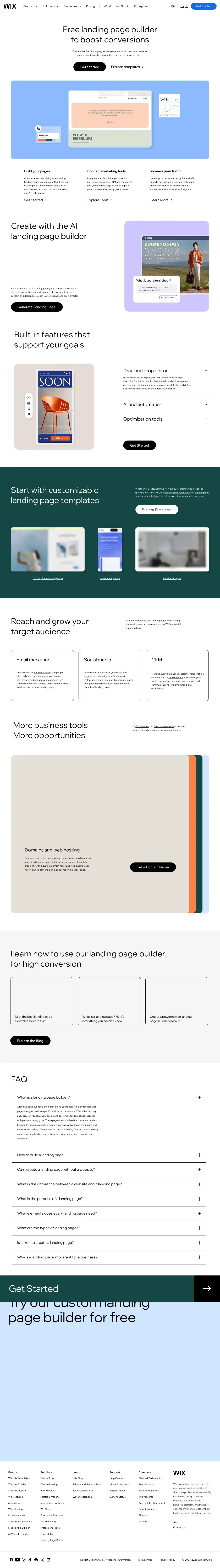 Vollständiger Screenshot von Wix