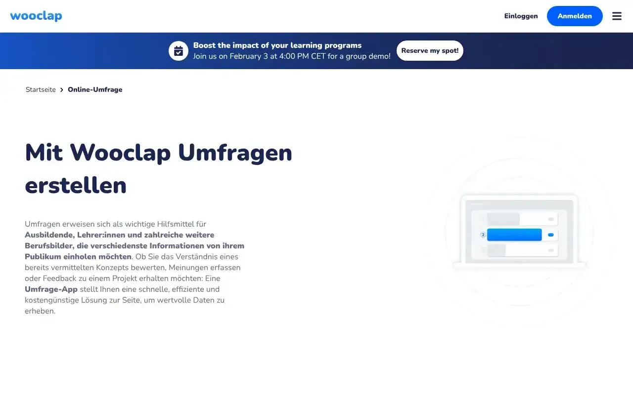 Screenshot von Wooclap