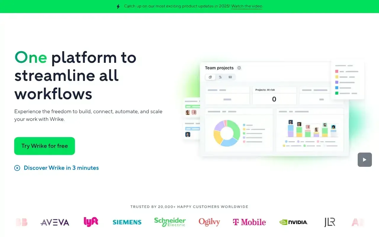 Screenshot von Wrike