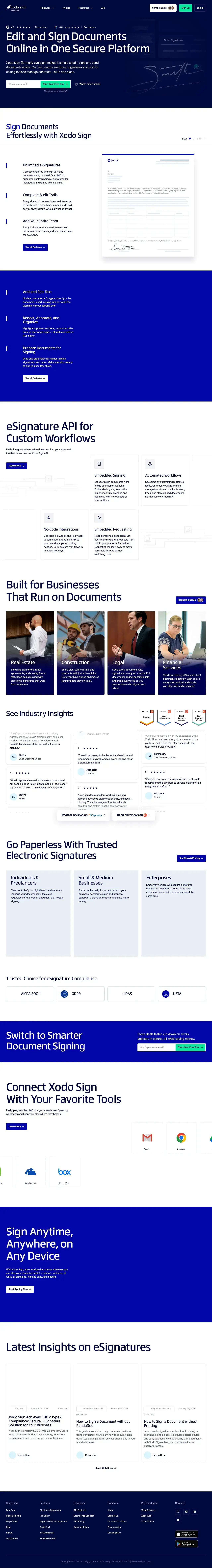 Vollständiger Screenshot von Xodo Sign