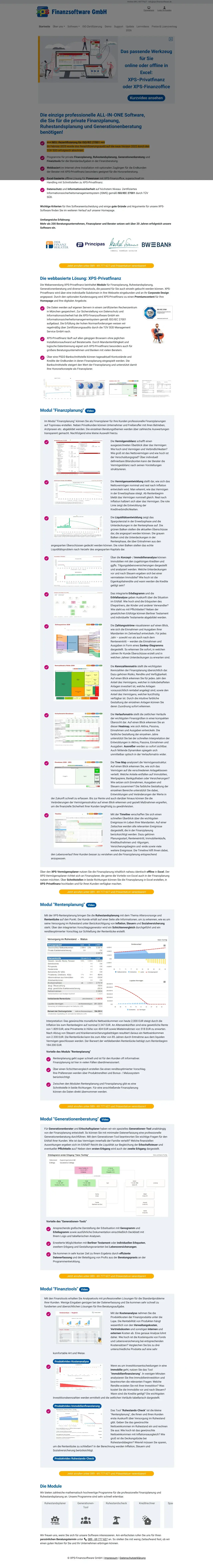 Vollständiger Screenshot von XPS-Finanzsoftware