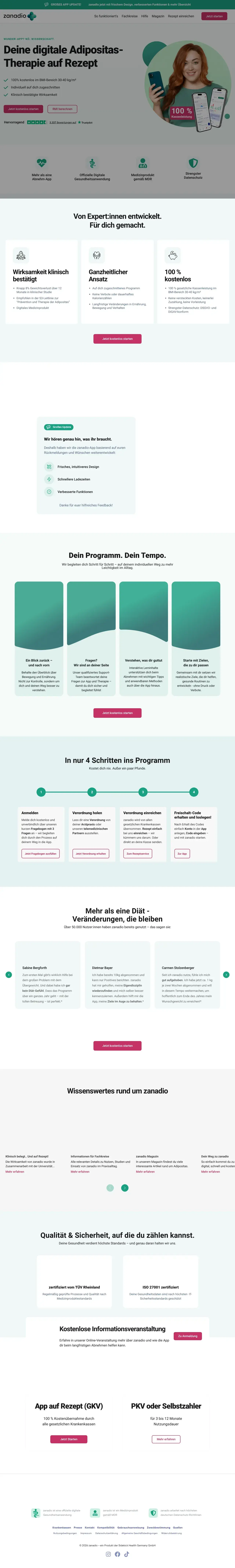 Vollständiger Screenshot von zanadio