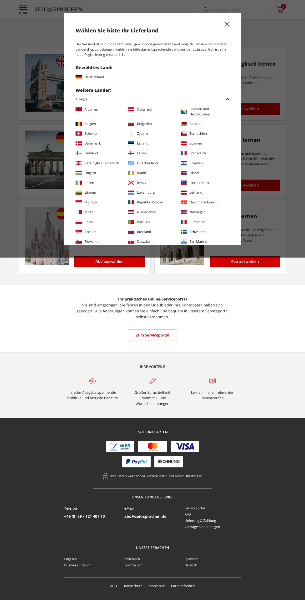 Vollständiger Screenshot von ZEIT SPRACHEN APP