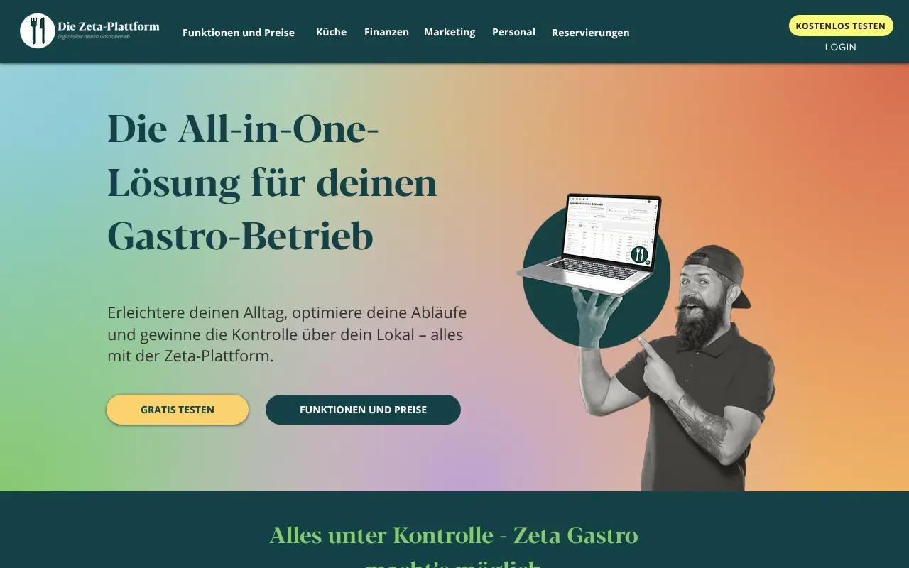 Screenshot von Zeta Gastro