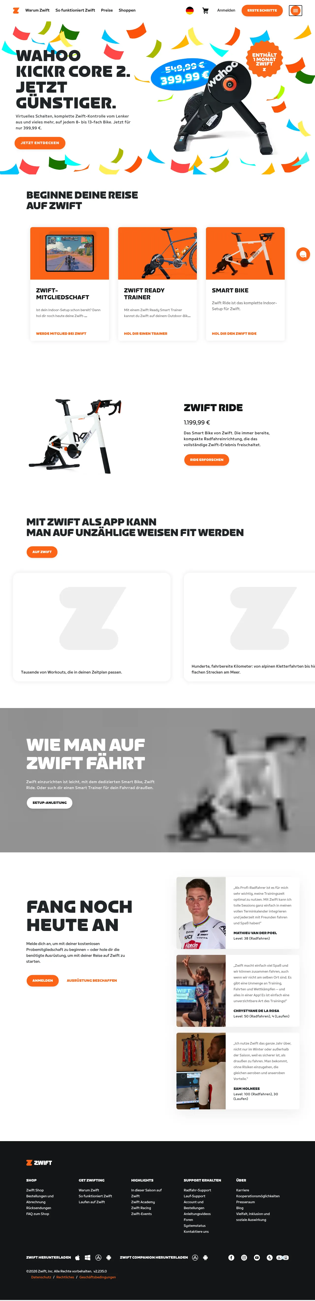 Vollständiger Screenshot von Zwift